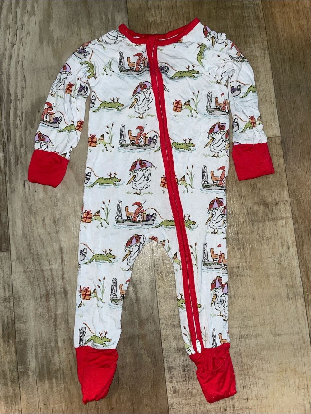 Lovey Dovey infant Cajun Christmas sleeper, 6-12 months